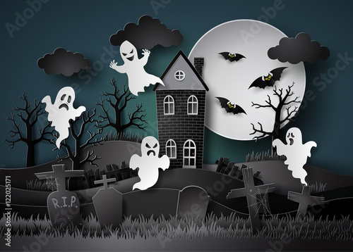 Halloween party with ghost