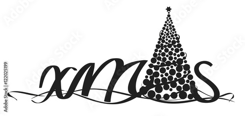 Christbaum im Xmas Schriftzug