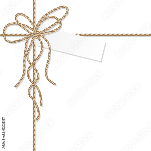Background with rope bow and ribbons