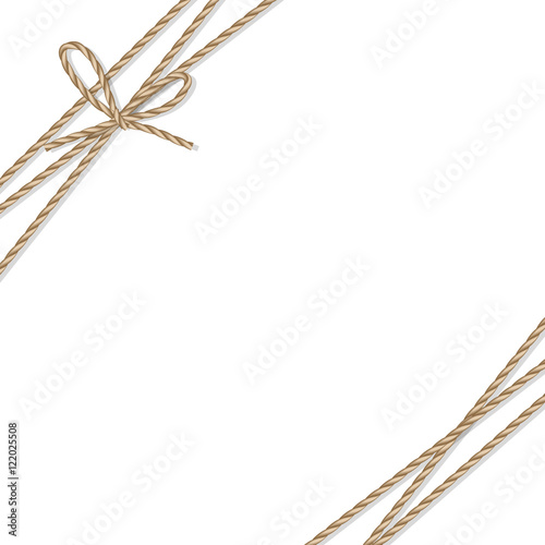Background with rope bow and ribbons