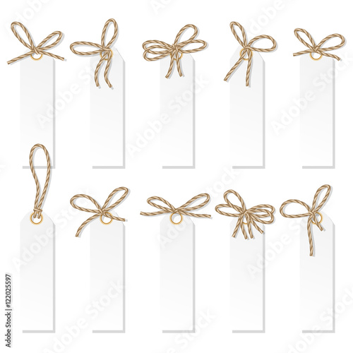Label set with rope bows