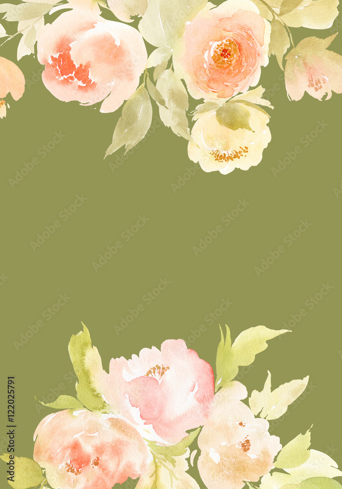 Greeting card with flowers Greeting card with flowers