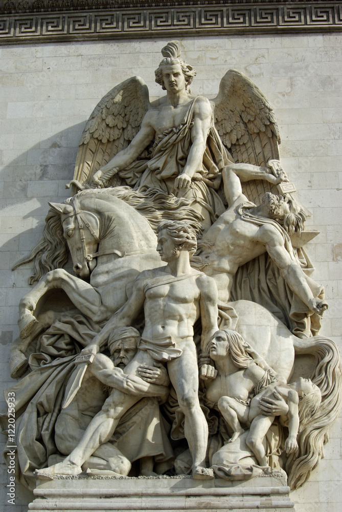 Bas-relief de l'arc de triomphe de l'Etoile à Paris, France Stock Photo |  Adobe Stock