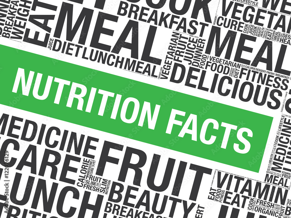 Nutrition Facts word cloud vector concept presentation background Nutrition Facts word cloud vector concept presentation background