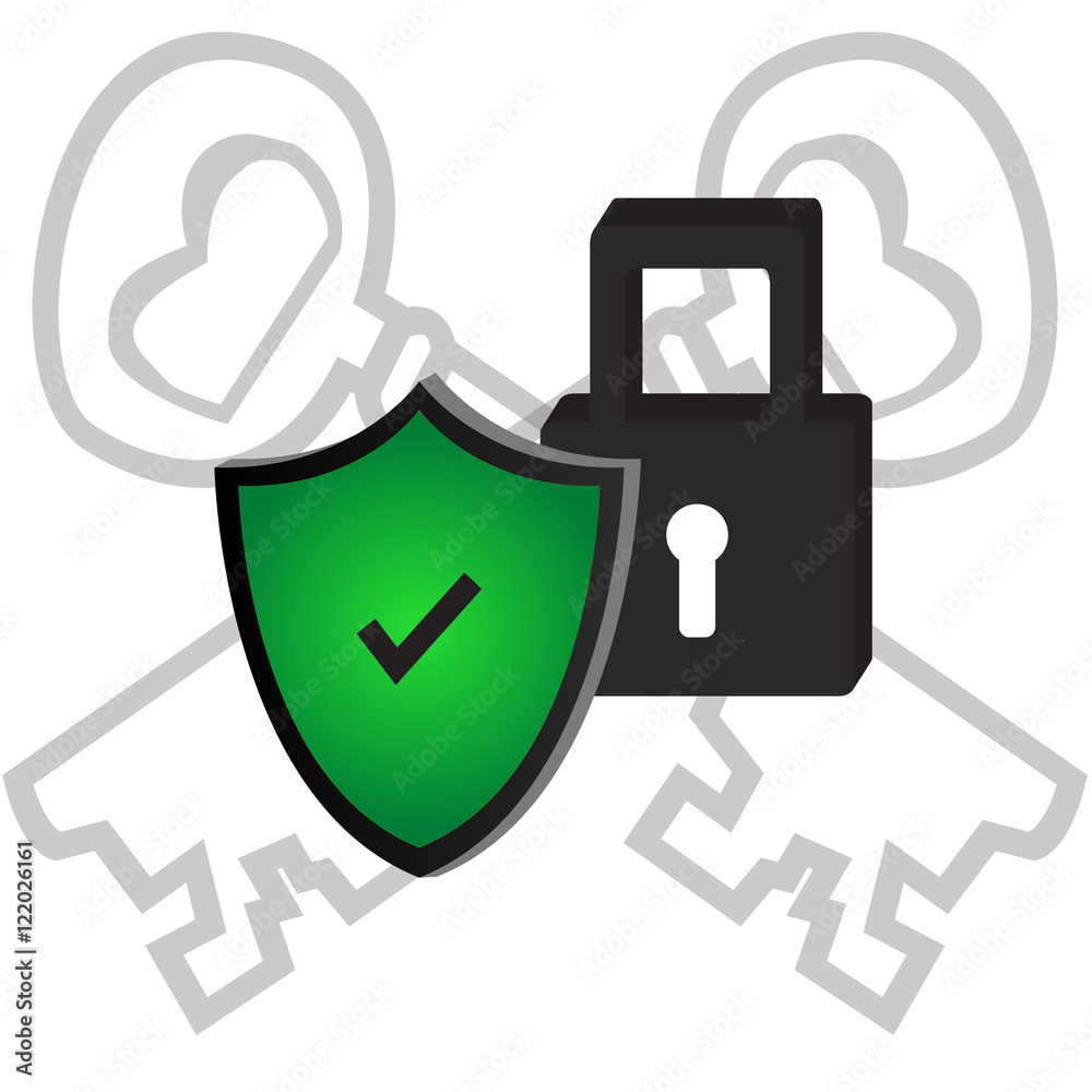 Security Icon Vector Illustration,green,padlock,key. Security Icon Vector Illustration,green,padlock,key.