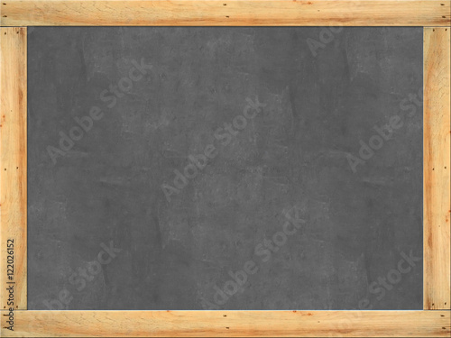 Vintage big rectangular chalkboard/blackboard with wood frame, black color surface.