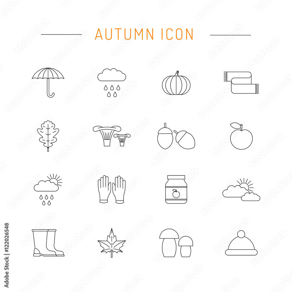Set autumn icon Set autumn icon