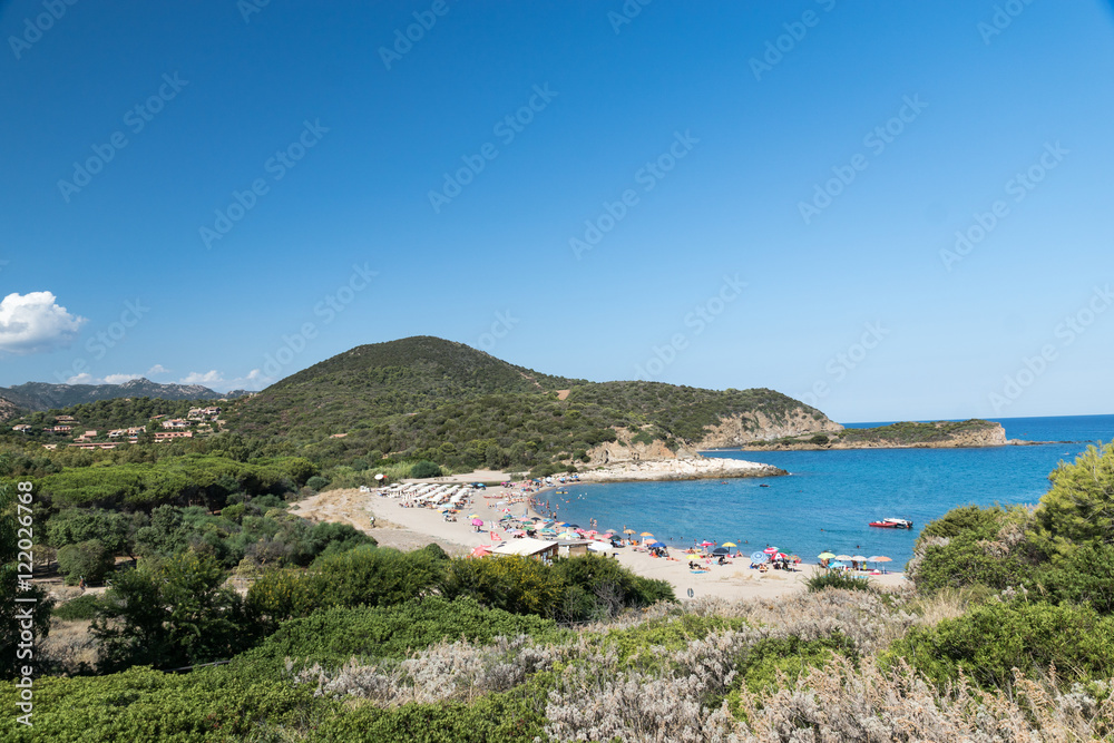 Su Portu beach in Chia, Sardinia, Italy
