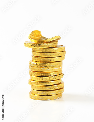 Wrapped chocolate coins photo