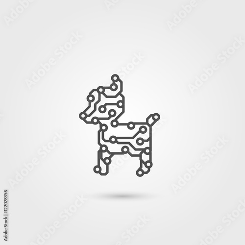 Vector robot dog. Electronic friend