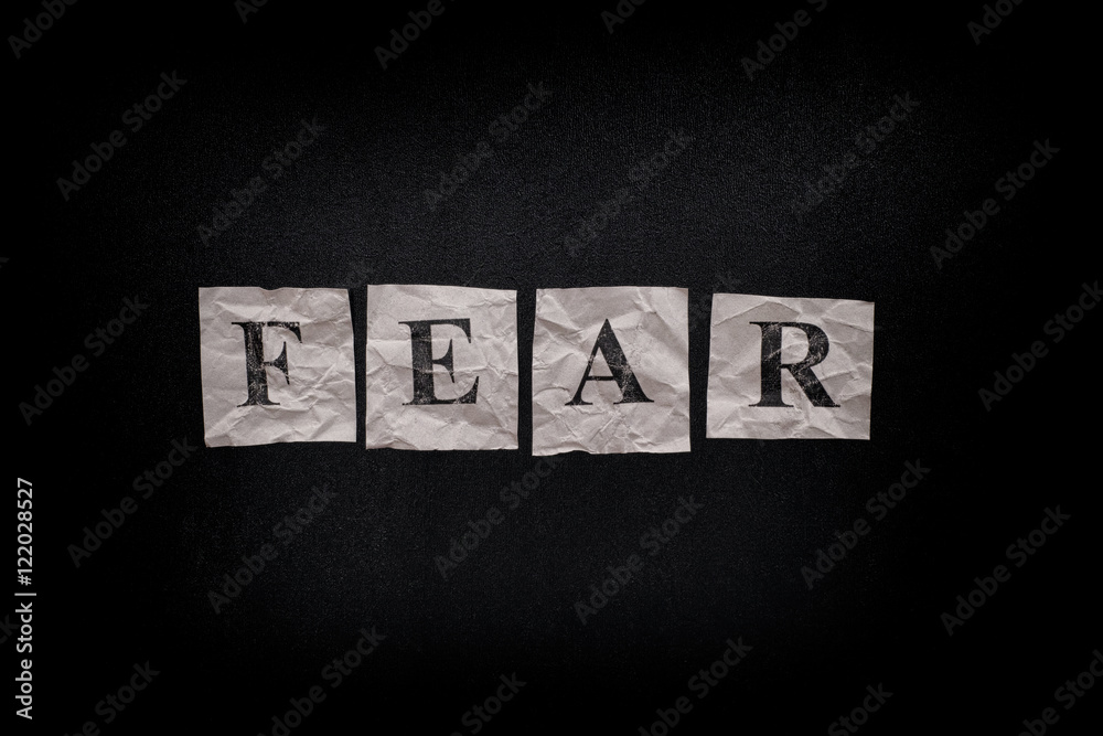 Word Fear on a blackboard Stock Photo | Adobe Stock