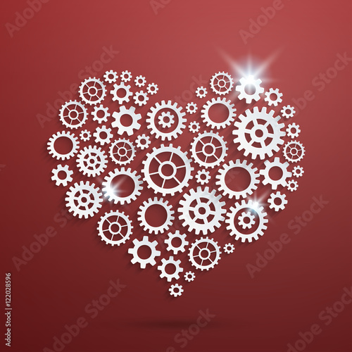 Vector mechanical steampunk valentine's heart