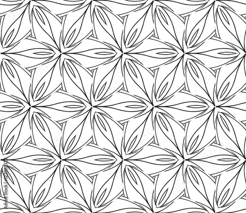 Abstract Vector seamless pattern with abstract floral and leave