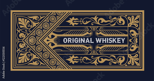Retro whiskey label. Vector