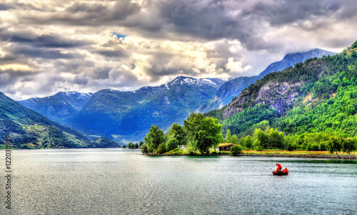 Oppstrynsvatn lake at Hjelle village, Norway © Leonid Andronov