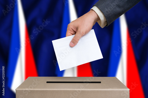 Election in France - voting at the ballot box