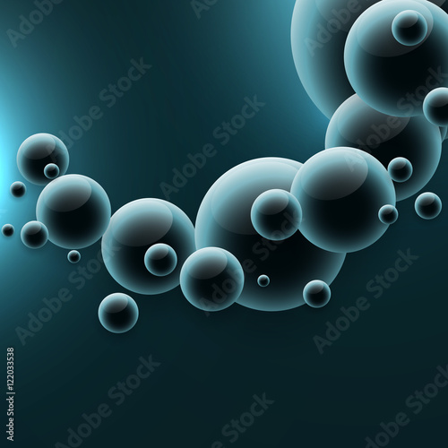 medical background with blue flowing molecules