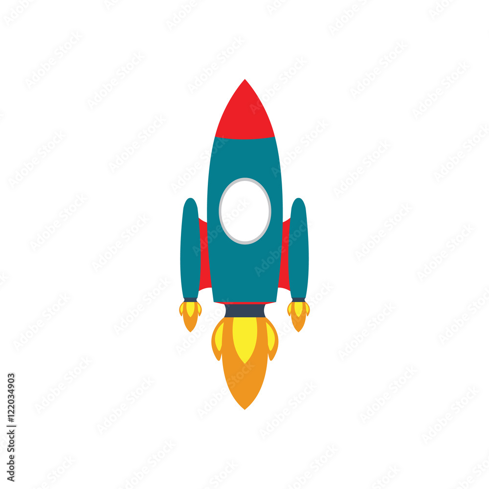 Rocket ship in a flat style Rocket ship in a flat style