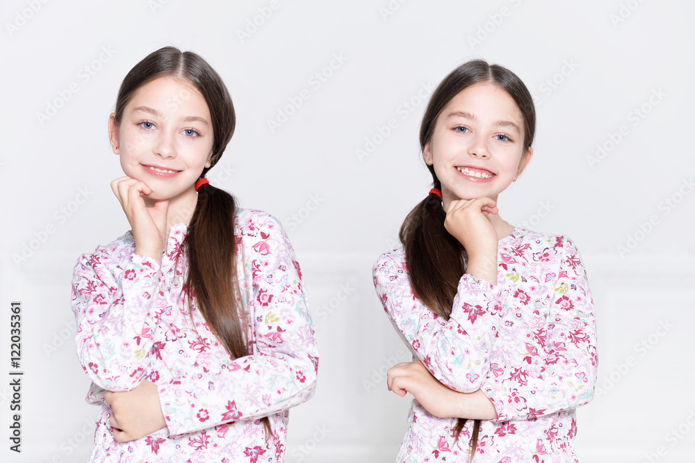 cute little girls posing 