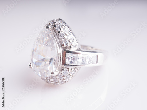 Jewel gemstone ring on white blackground © AKKA