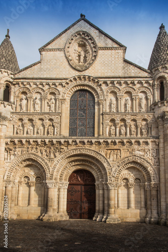 Exterior of Notre Dame la Grande church in Poitiers