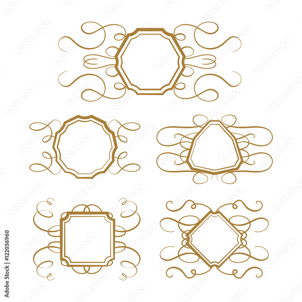 Obraz premium Vector calligraphy frames set