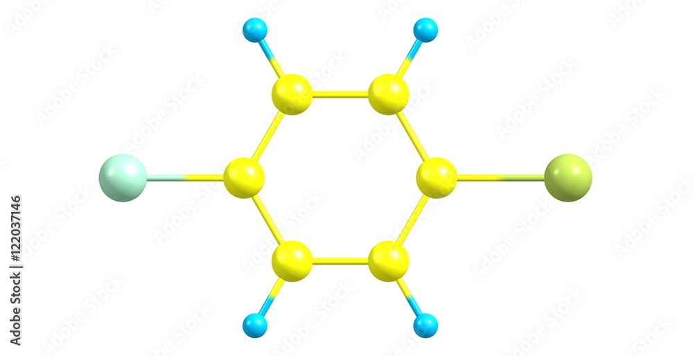 1-Bromo-4-chlorobenzene molecular structure isolated on white 1-Bromo-4-chlorobenzene molecular structure isolated on white