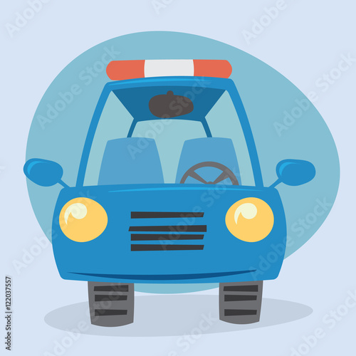 Cartoon Police Car - front view