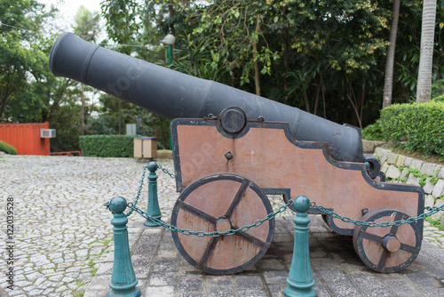 Ancient Cannon at Monte Fort in Macau, China