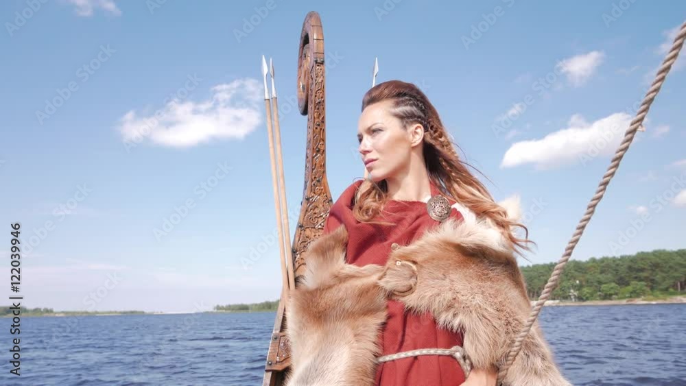 Viking woman on the Drakkar