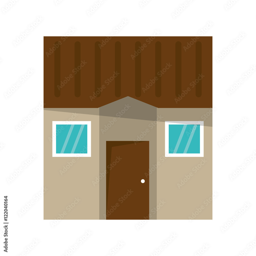 House with windows icon. Home building and real estate theme. Isolated design. Vector illustration House with windows icon. Home building and real estate theme. Isolated design. Vector illustration