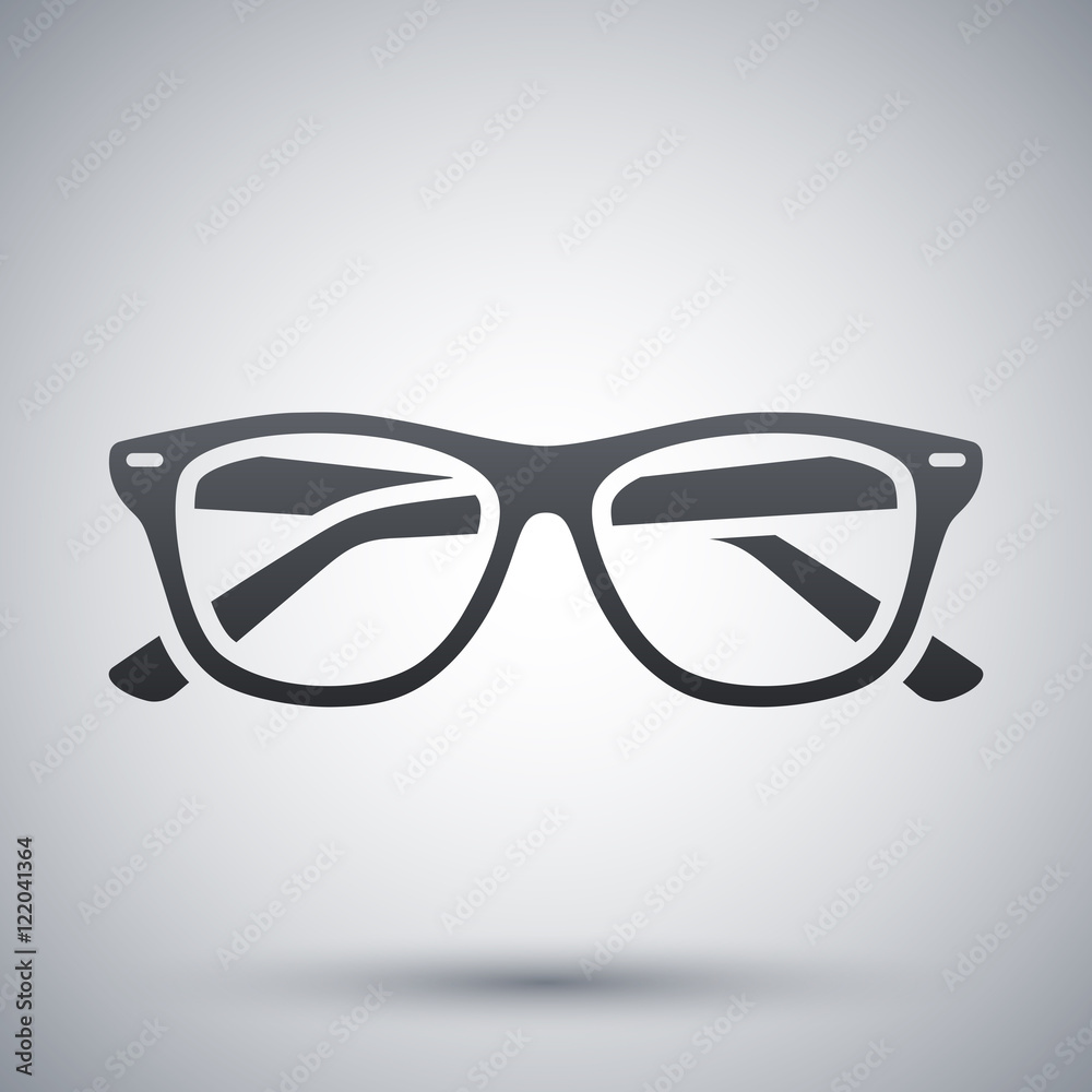 Vector Glasses icon on a light gray background Vector Glasses icon on a light gray background