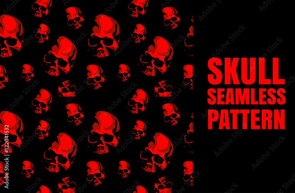 Haloween scary seamless vector background with the skull Haloween scary seamless vector background with the skull