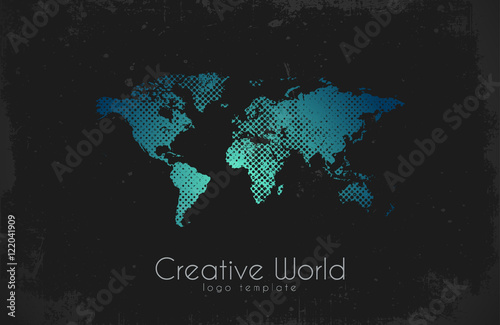 World map logo. Creative world design. Creative logo