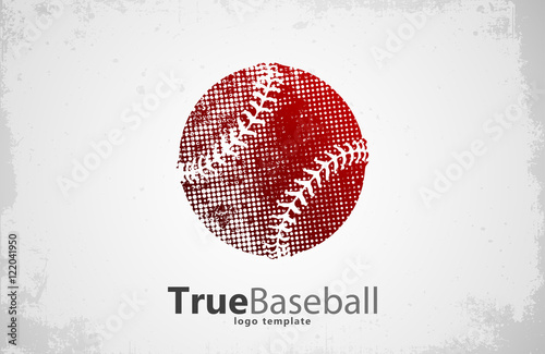 Baseball logo. Baseball ball design. Grunge logo. Sport logo