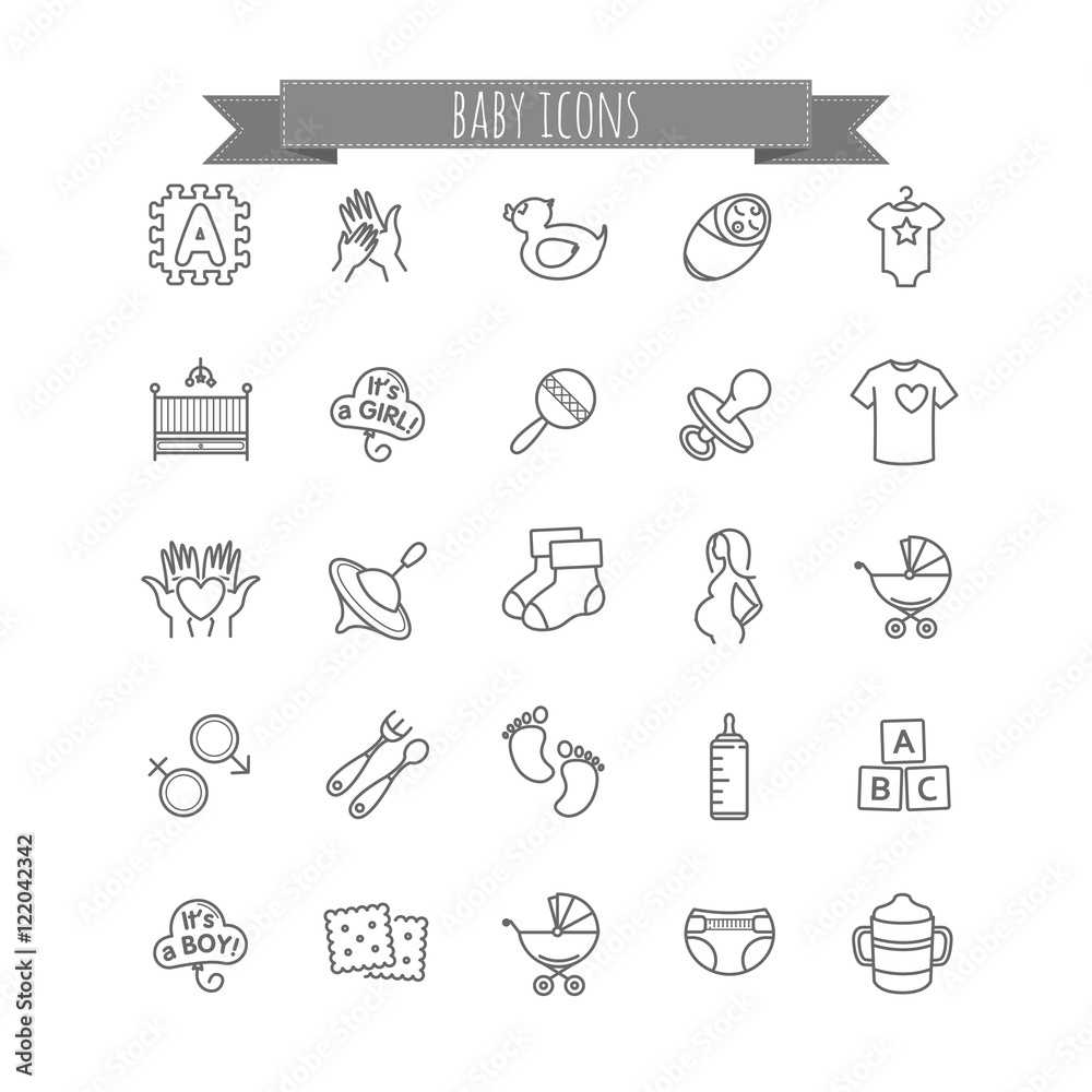 baby icons - stock vector set baby icons - stock vector set