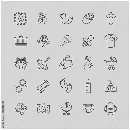 baby icons set