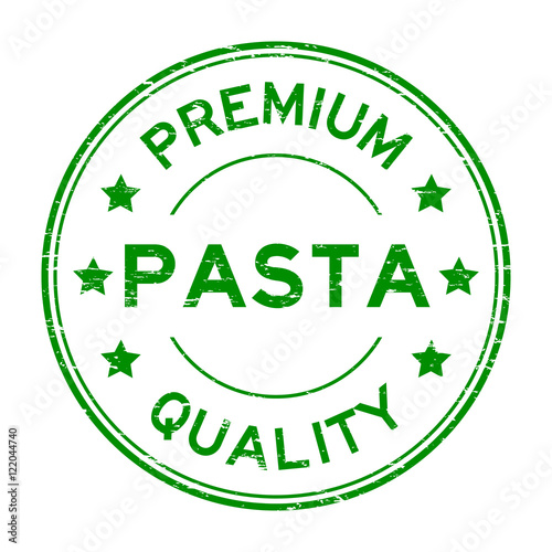 Grunge green round premium quality pasta rubber stamp