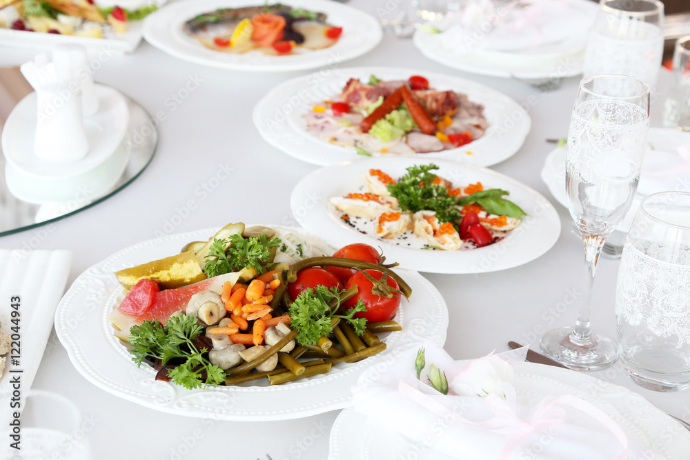 pickles on a festive table in restaurant