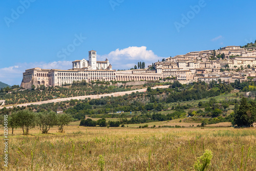 Assisi, Italy. View of the city on a hillside
