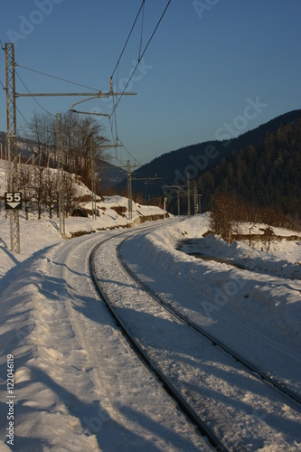 neve sulla ferrovia
