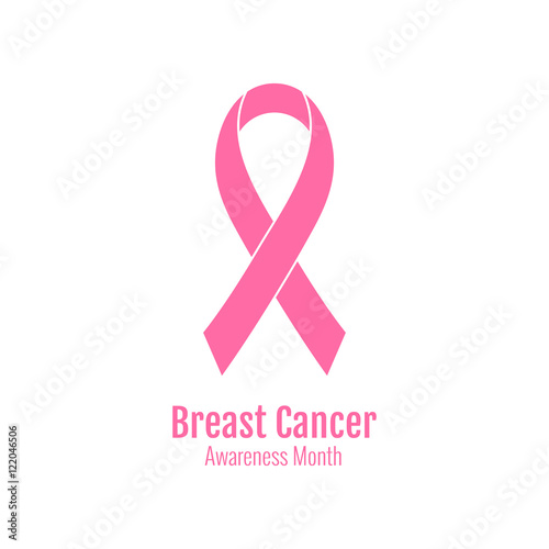 Pink ribbon symbolize Breast Canser Awareness Month. Vector illustration.