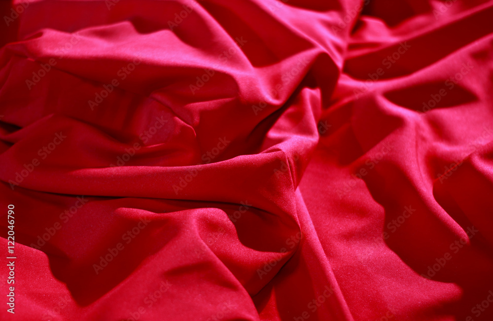 Red wrinkled silk sheets closeup stock image Red wrinkled silk sheets closeup stock image