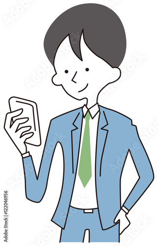 モバイルをさわるビジネスマン