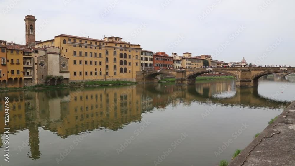 Firence Italy river bridges and Houses Firence Italy river bridges and Houses