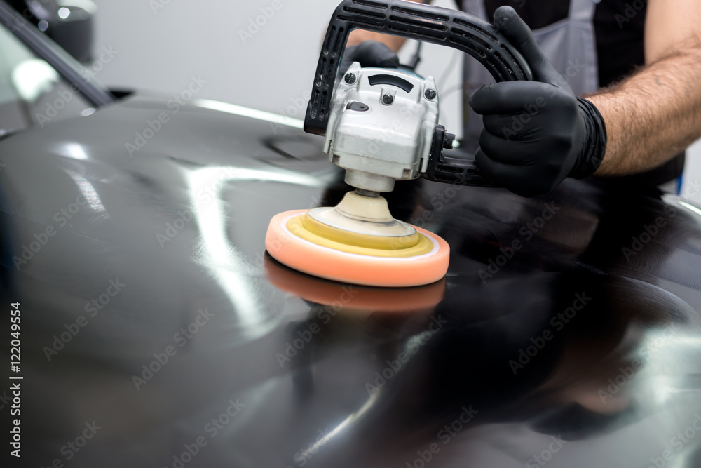 Polished black car