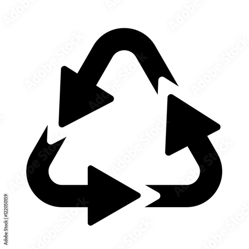 recicle arrow sign black simple icon on white background
