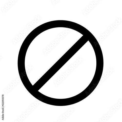 ban lid stop sign icon simole black on white background