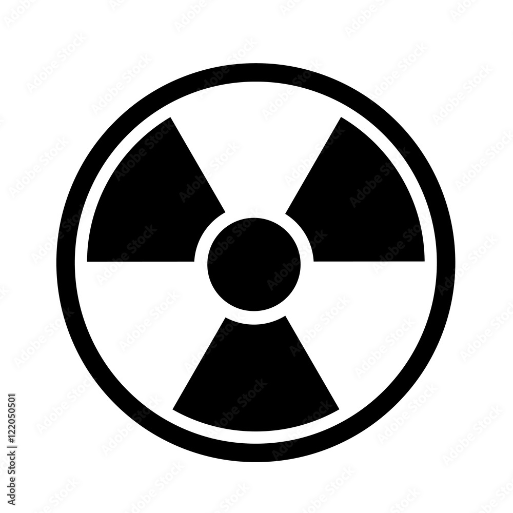 radiation radioactive sign black simple icon on white background radiation radioactive sign black simple icon on white background