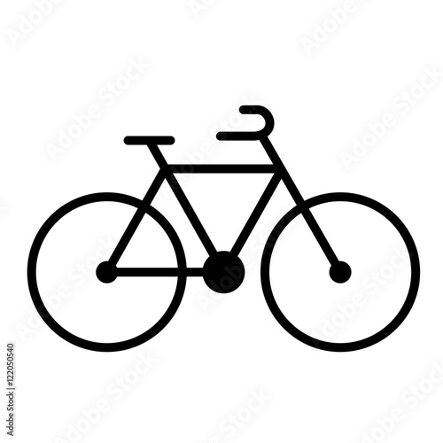 bycicle bike black simple icon on white background